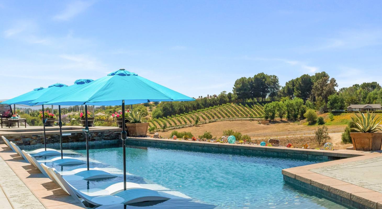 Pool and vineyard at Temecula Inn