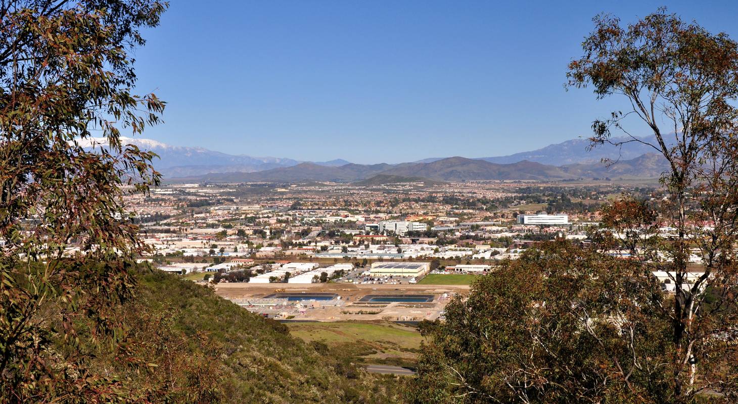 View of Temecula from a hillside 