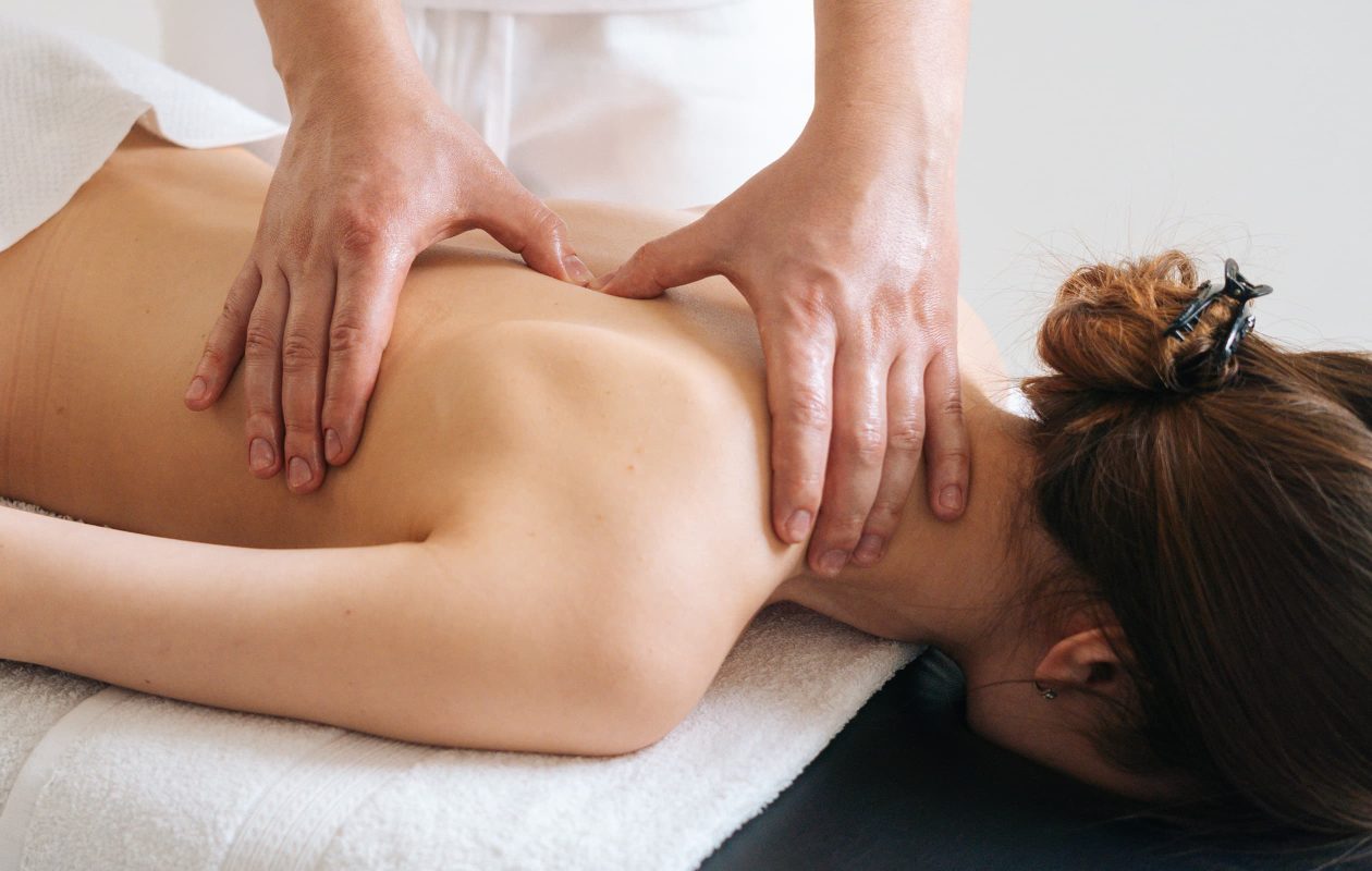woman getting a relaxing massage