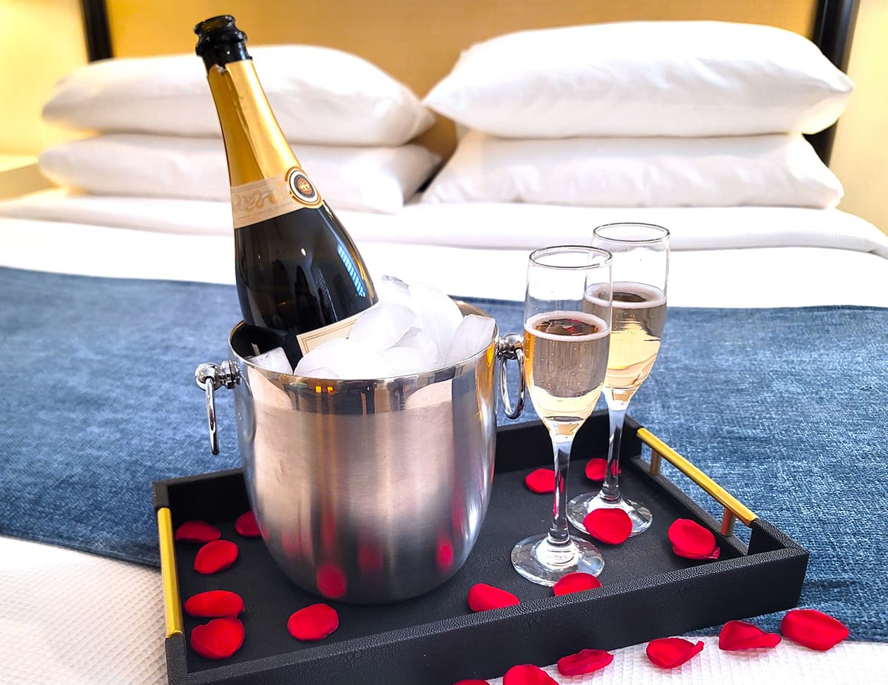 sparkling wine on ice
