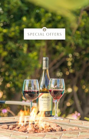Specials Offers in Temecula with wine on fire pit